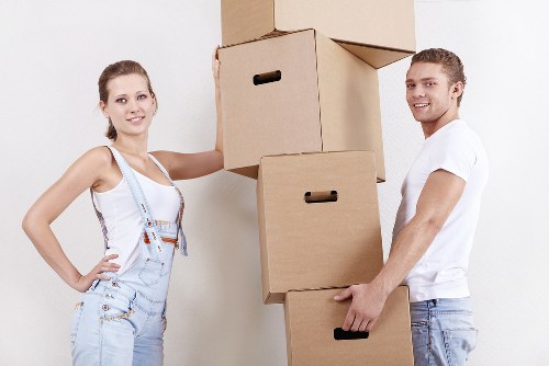 Local removals vehicle loading items for a Putney business relocation