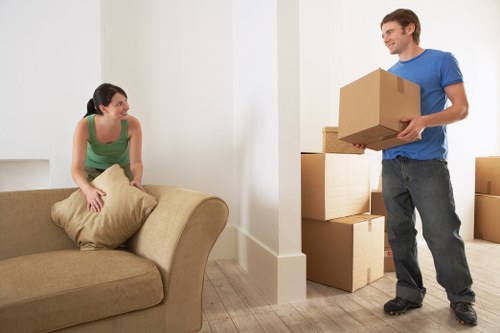 Putney man and van handling boxes and household items